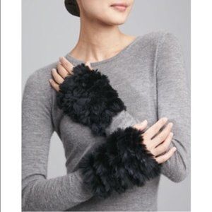 Jocelyn Rabbit Fur Fingerless Gloves